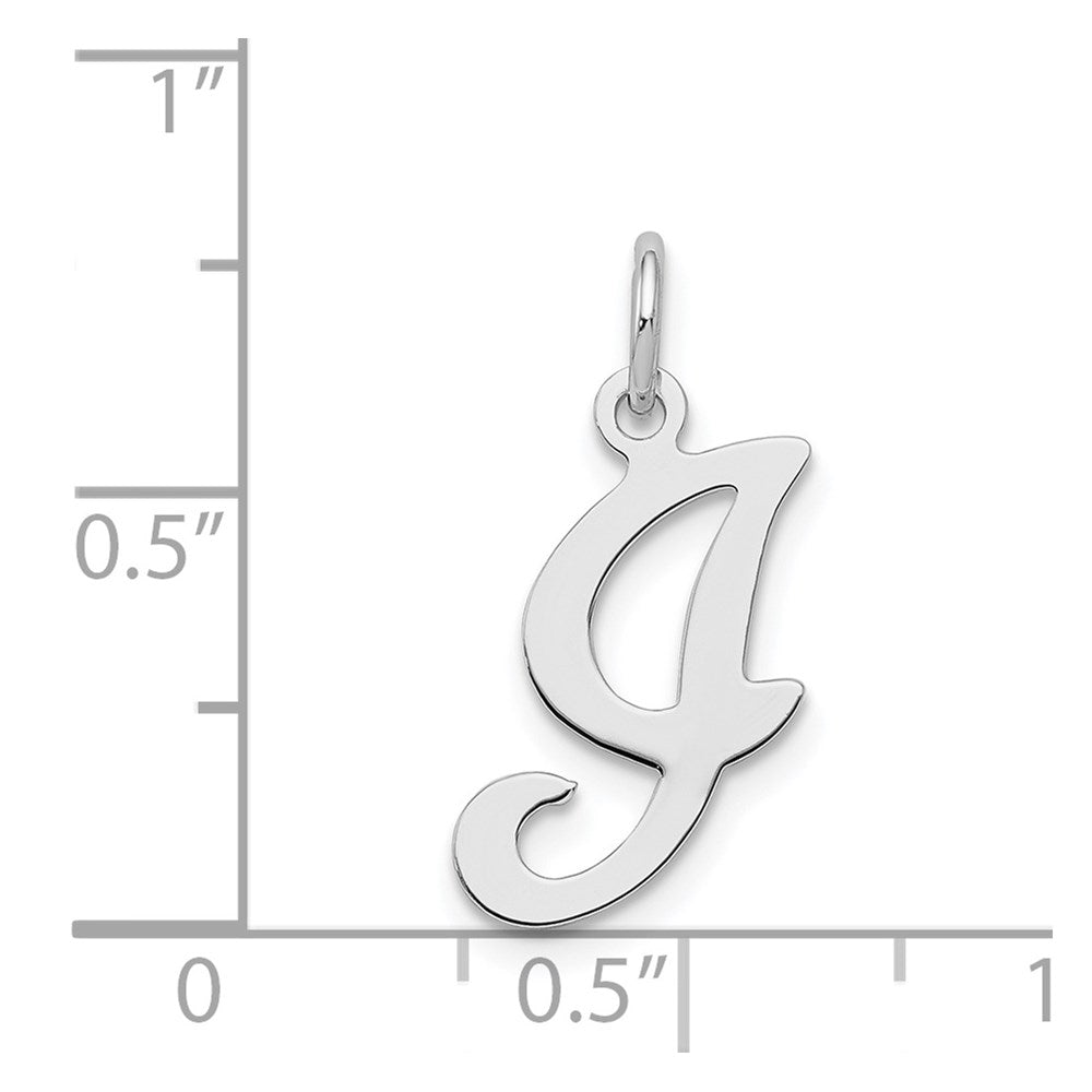 Alternate view of the Sterling Silver, Sophia Collection, Small Script Initial I Pendant by The Black Bow Jewelry Co.