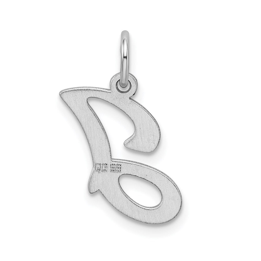 Alternate view of the Sterling Silver, Sophia Collection, Small Script Initial J Pendant by The Black Bow Jewelry Co.