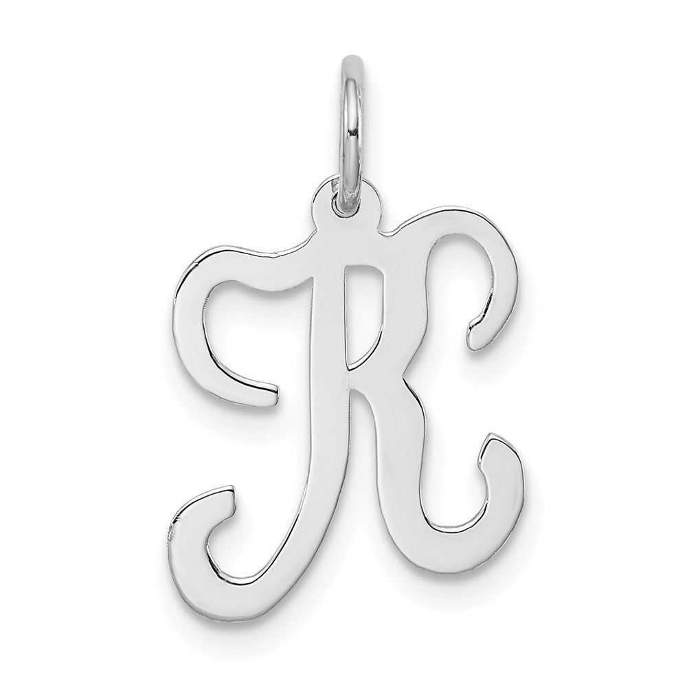 Sterling Silver, Sophia Collection, Small Script Initial K Pendant, Item P10438-K by The Black Bow Jewelry Co.