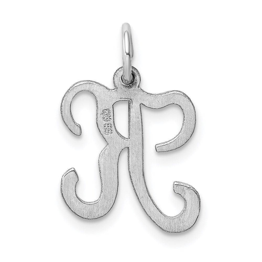 Alternate view of the Sterling Silver, Sophia Collection, Small Script Initial K Pendant by The Black Bow Jewelry Co.