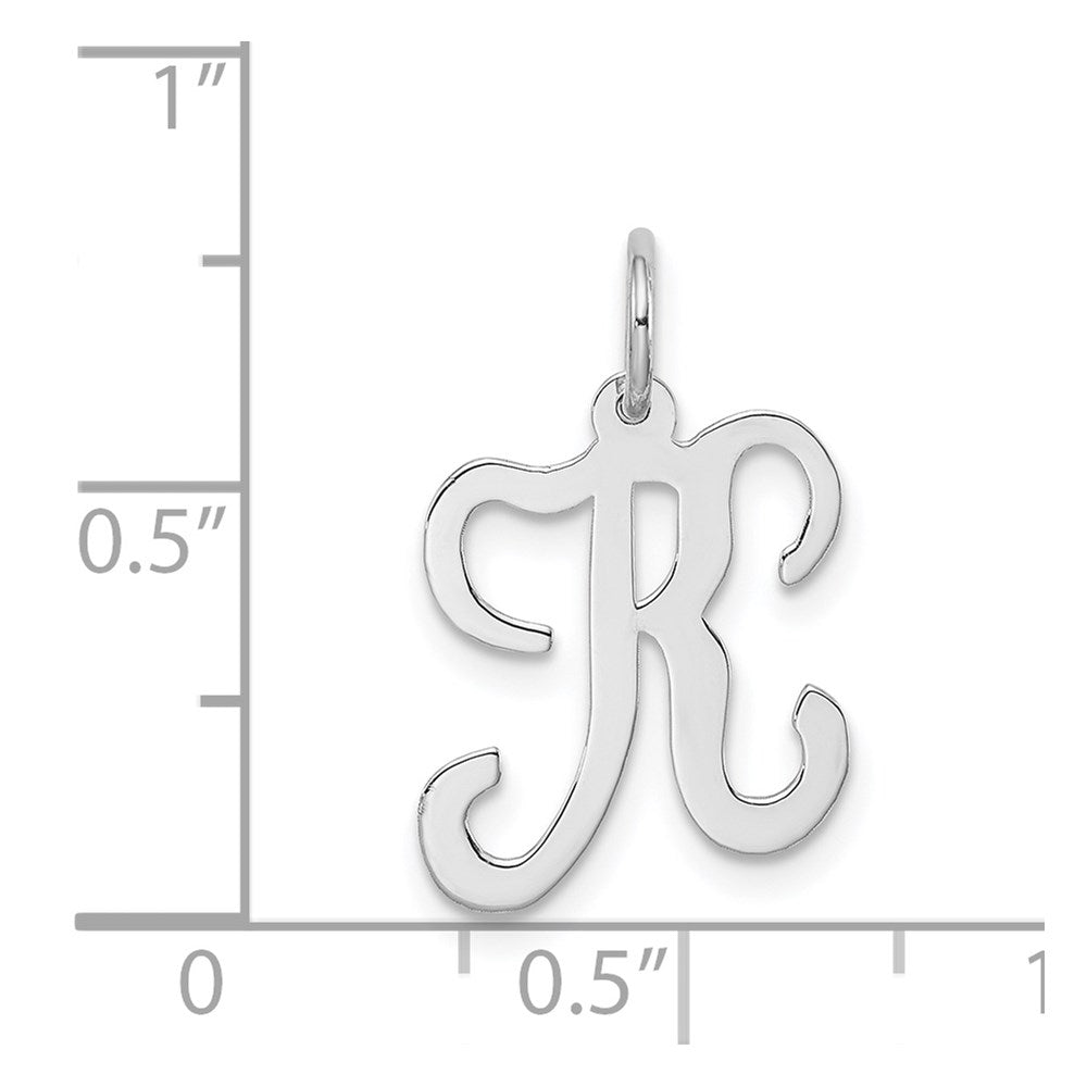 Alternate view of the Sterling Silver, Sophia Collection, Small Script Initial K Pendant by The Black Bow Jewelry Co.