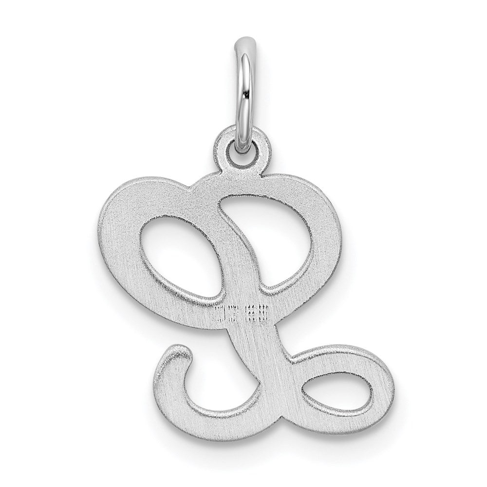 Alternate view of the Sterling Silver, Sophia Collection, Small Script Initial L Pendant by The Black Bow Jewelry Co.
