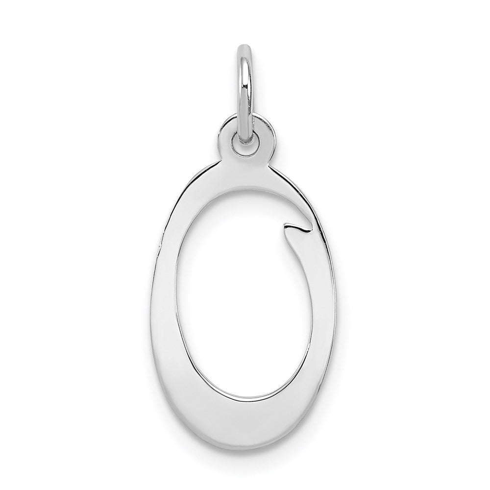 Sterling Silver, Sophia Collection, Small Script Initial O Pendant, Item P10438-O by The Black Bow Jewelry Co.