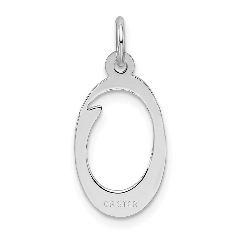 Alternate view of the Sterling Silver, Sophia Collection, Small Script Initial O Pendant by The Black Bow Jewelry Co.