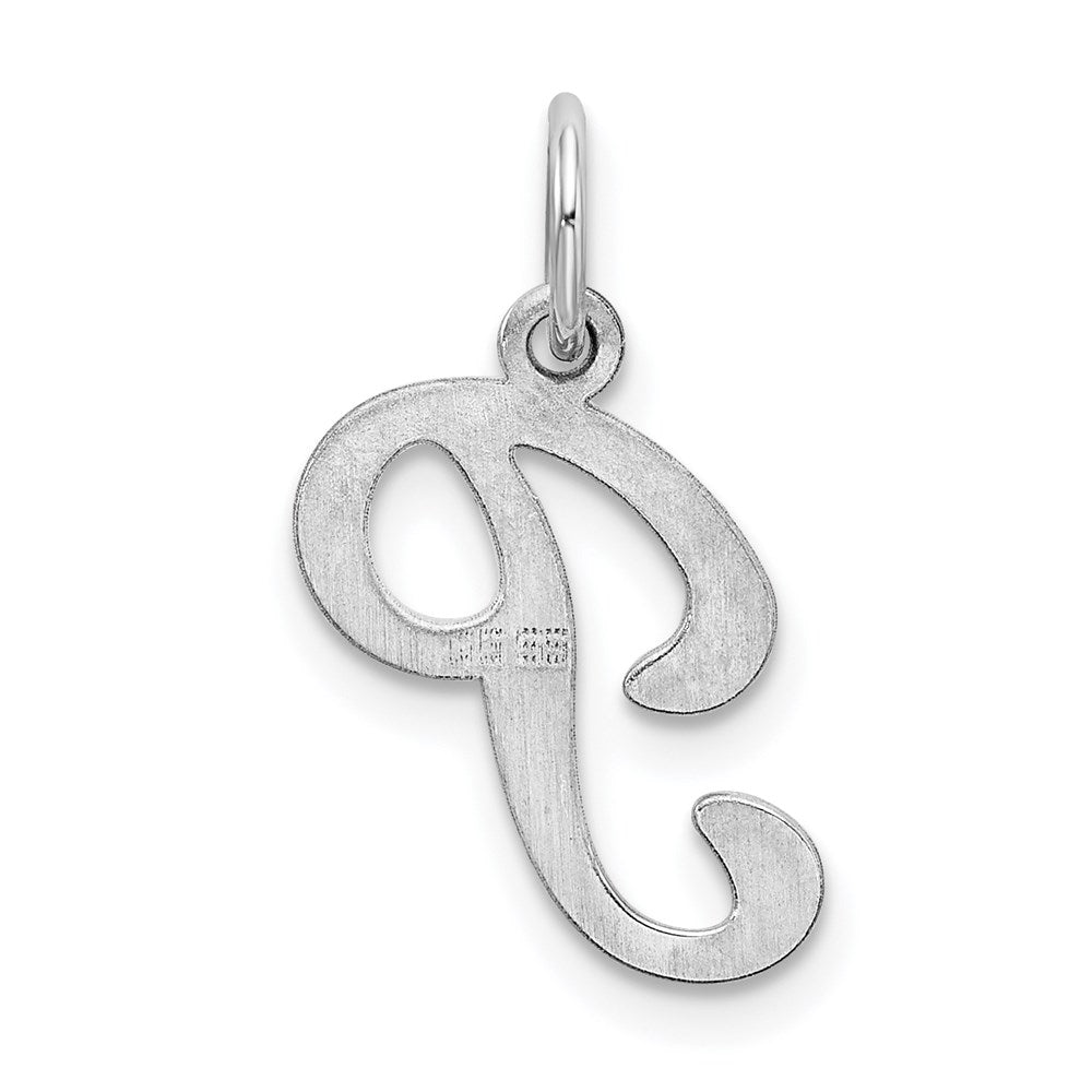 Alternate view of the Sterling Silver, Sophia Collection, Small Script Initial P Pendant by The Black Bow Jewelry Co.