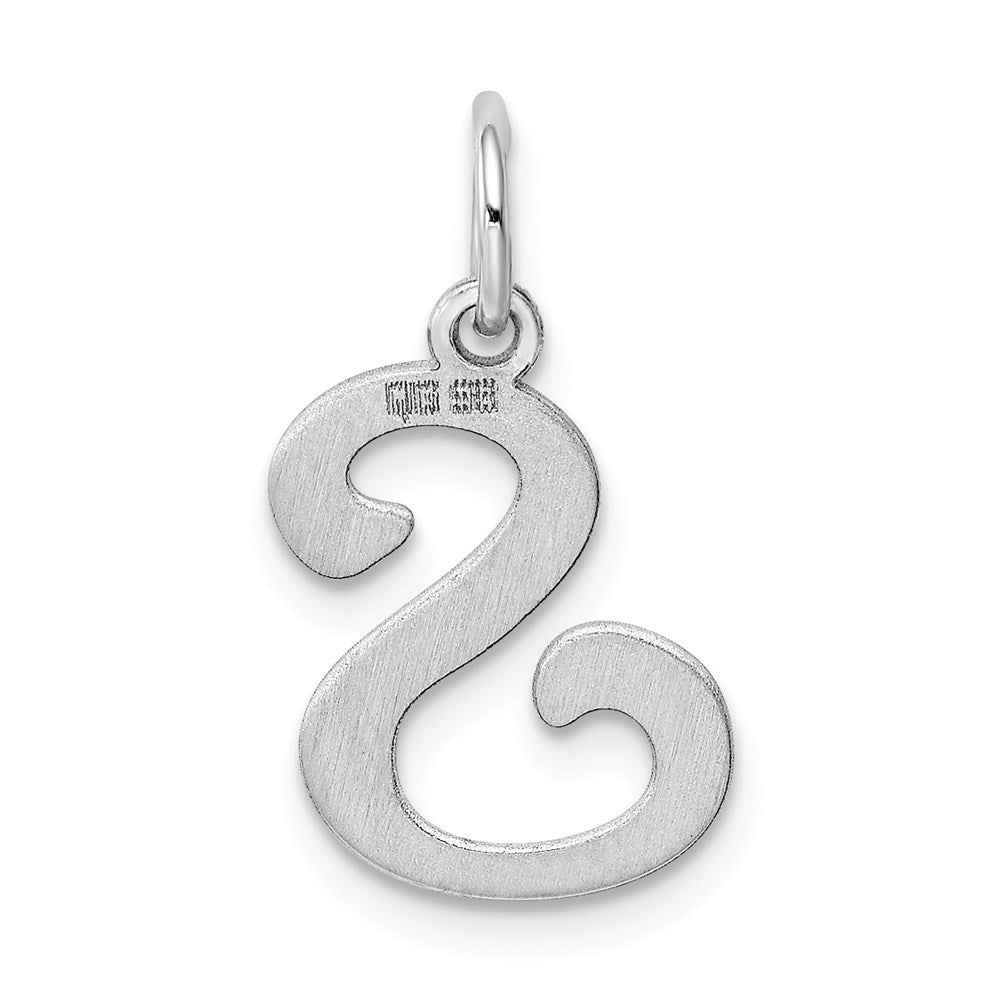 Alternate view of the Sterling Silver, Sophia Collection, Small Script Initial S Pendant by The Black Bow Jewelry Co.