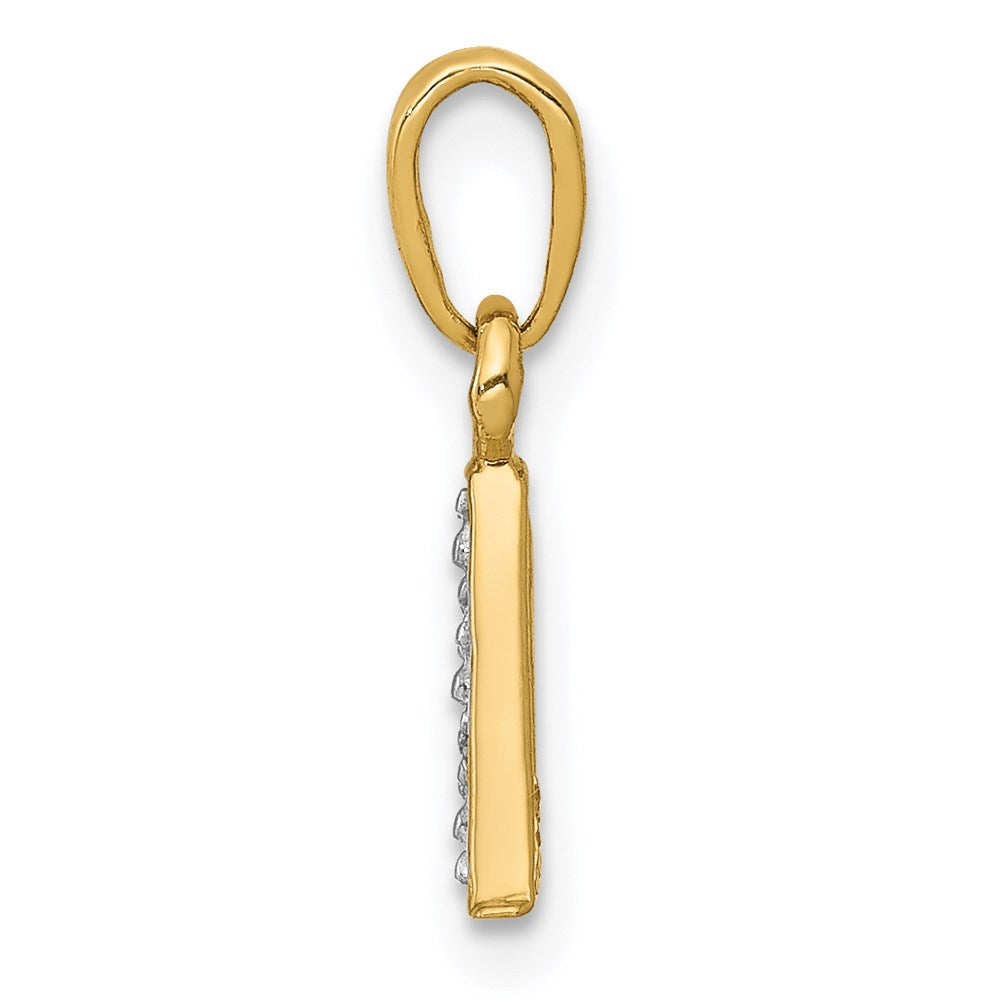 Alternate view of the The Chloe Mini Diamond Accent initial A Pendant in 14k Yellow Gold by The Black Bow Jewelry Co.