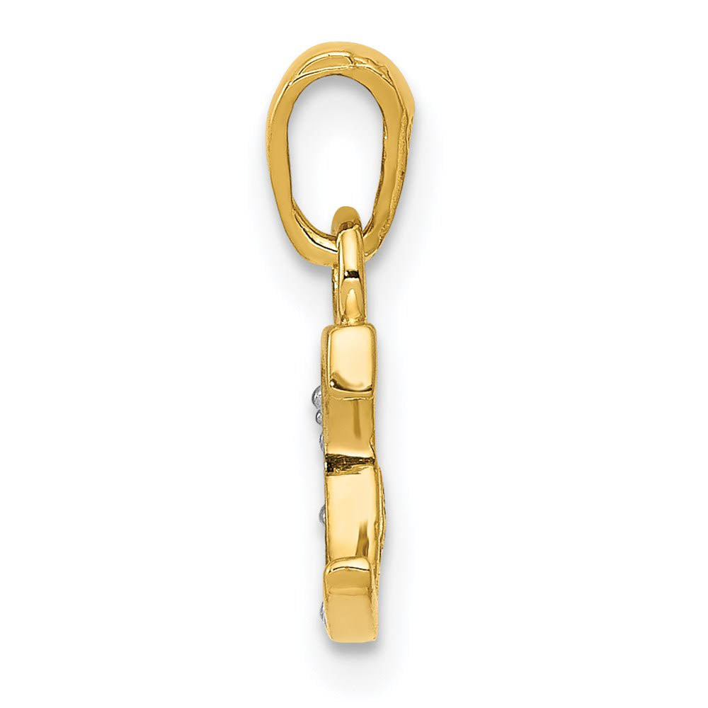 Alternate view of the The Chloe Mini Diamond Accent initial C Pendant in 14k Yellow Gold by The Black Bow Jewelry Co.