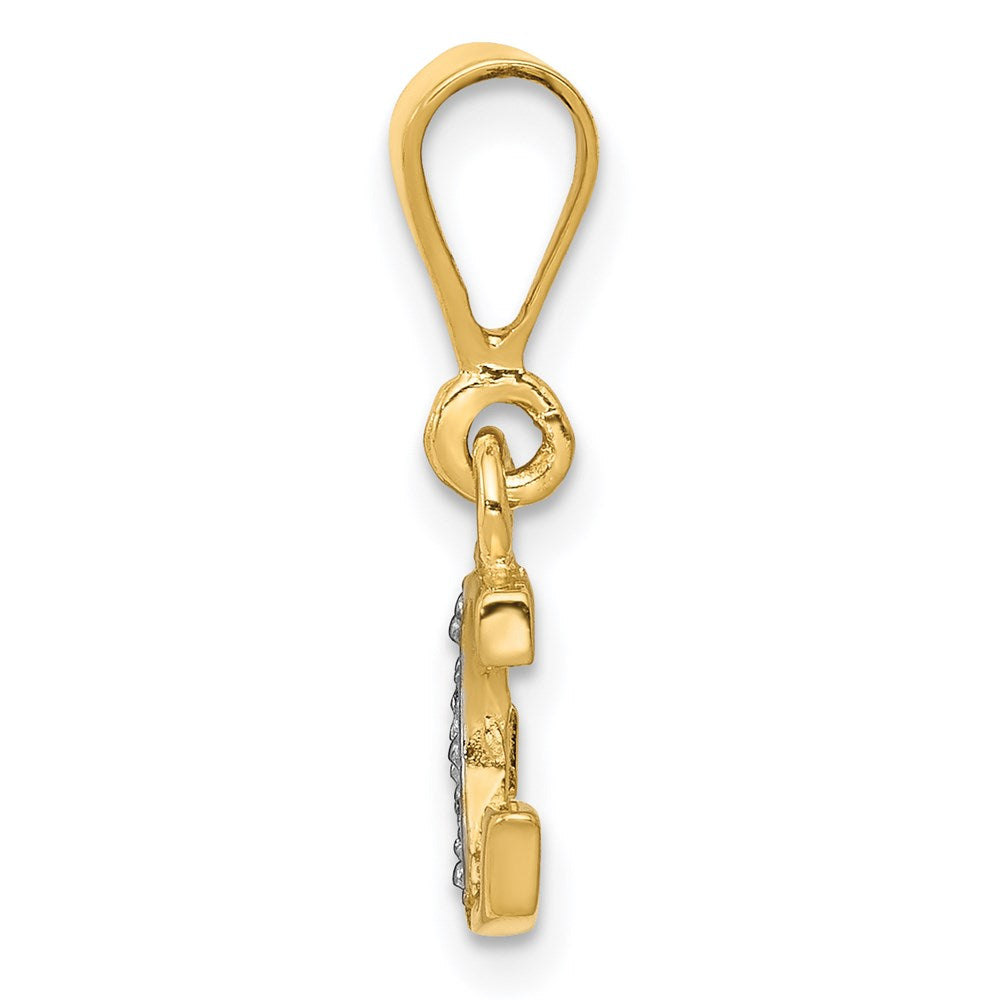 Alternate view of the The Chloe Mini Diamond Accent initial G Pendant in 14k Yellow Gold by The Black Bow Jewelry Co.