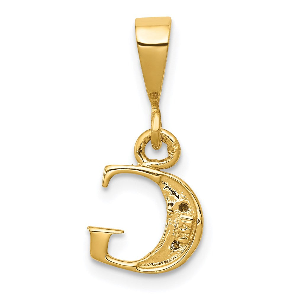 Alternate view of the The Chloe Mini Diamond Accent initial G Pendant in 14k Yellow Gold by The Black Bow Jewelry Co.