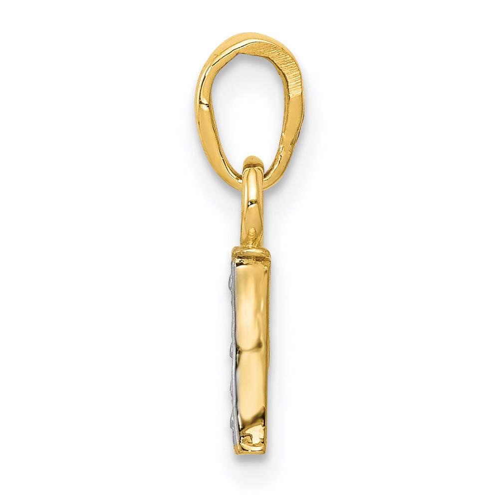 Alternate view of the The Chloe Mini Diamond Accent initial I Pendant in 14k Yellow Gold by The Black Bow Jewelry Co.