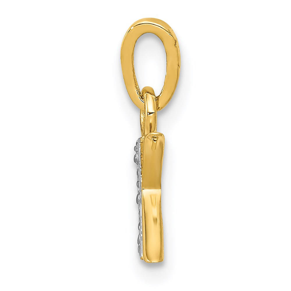 Alternate view of the The Chloe Mini Diamond Accent initial K Pendant in 14k Yellow Gold by The Black Bow Jewelry Co.