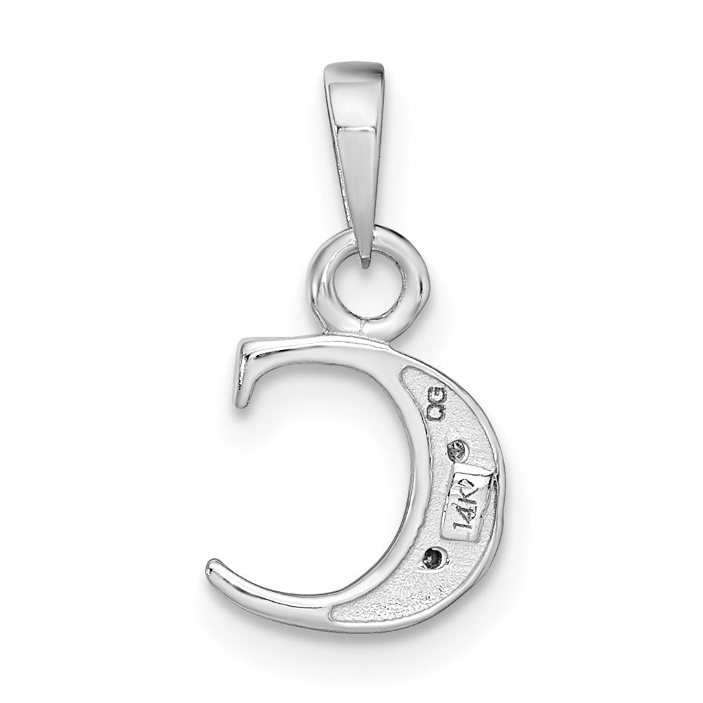 Alternate view of the The Chloe Mini Diamond Accent Initial C Pendant in 14k White Gold by The Black Bow Jewelry Co.