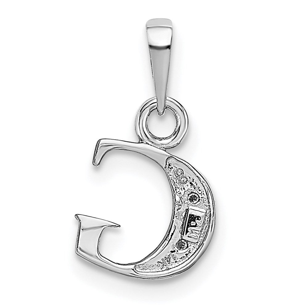 Alternate view of the The Chloe Mini Diamond Accent Initial G Pendant in 14k White Gold by The Black Bow Jewelry Co.