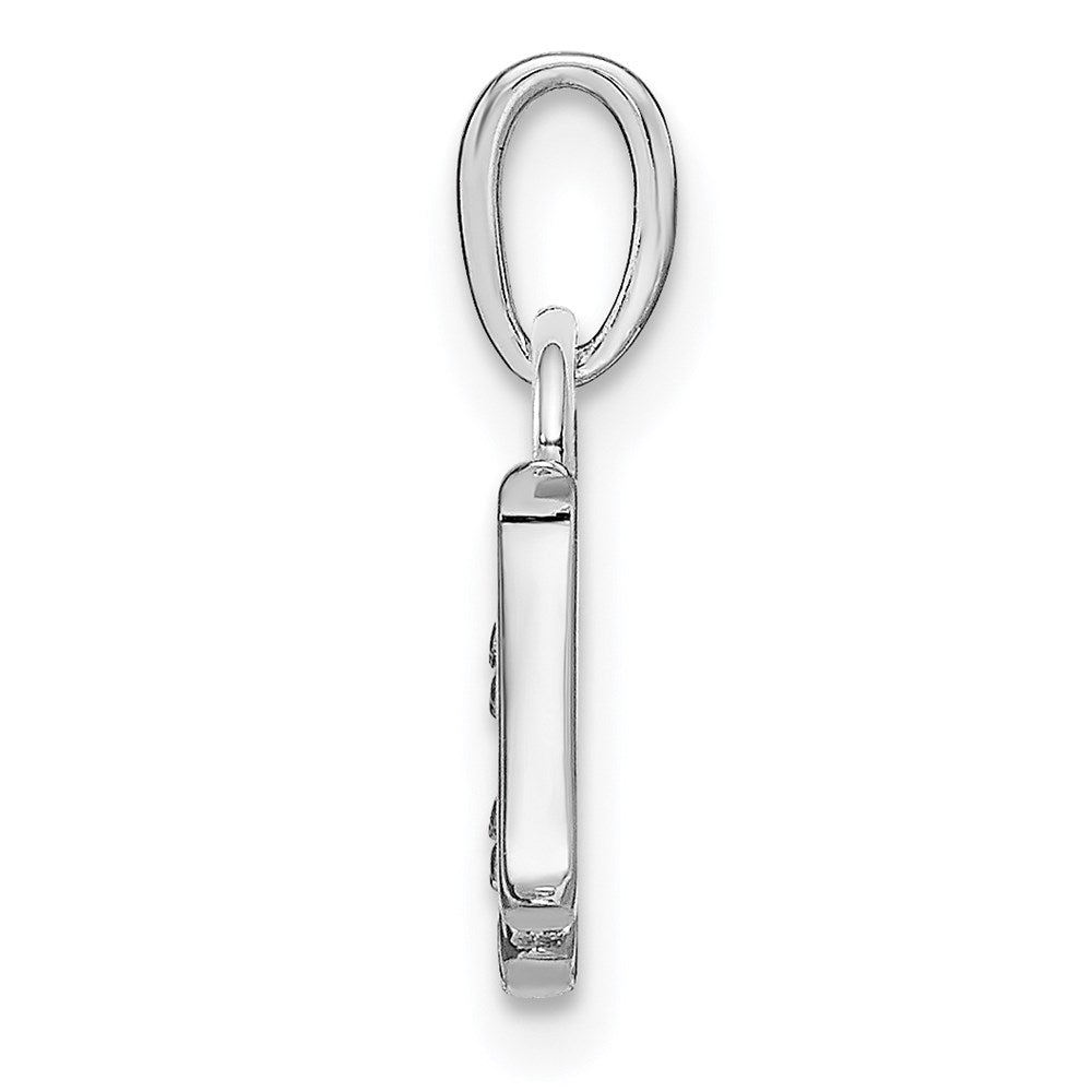 Alternate view of the The Chloe Mini Diamond Accent Initial H Pendant in 14k White Gold by The Black Bow Jewelry Co.