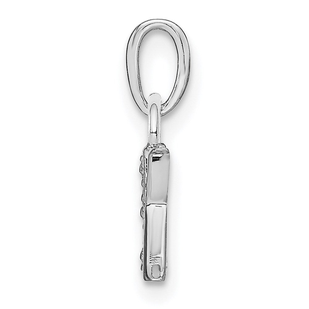 Alternate view of the The Chloe Mini Diamond Accent Initial K Pendant in 14k White Gold by The Black Bow Jewelry Co.