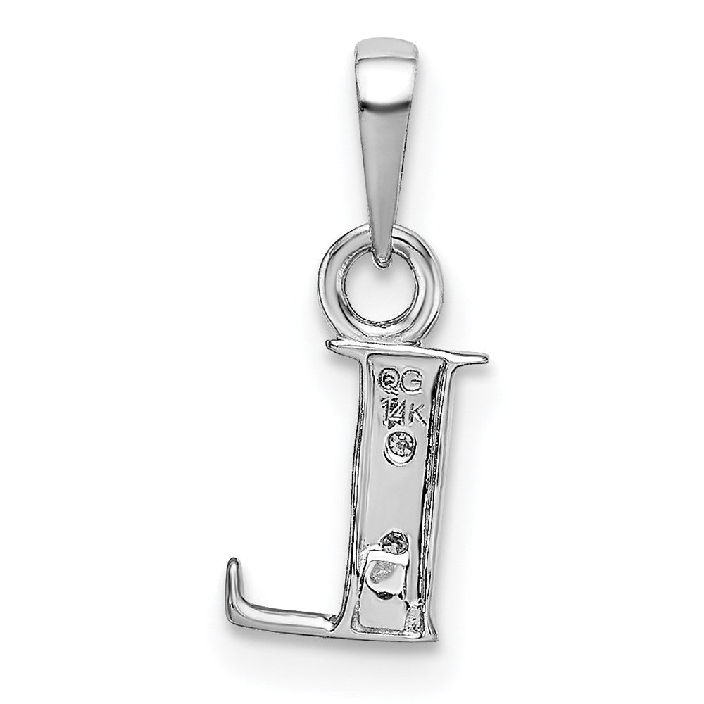 Alternate view of the The Chloe Mini Diamond Accent Initial L Pendant in 14k White Gold by The Black Bow Jewelry Co.