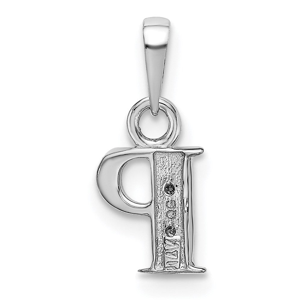 Alternate view of the The Chloe Mini Diamond Accent Initial P Pendant in 14k White Gold by The Black Bow Jewelry Co.
