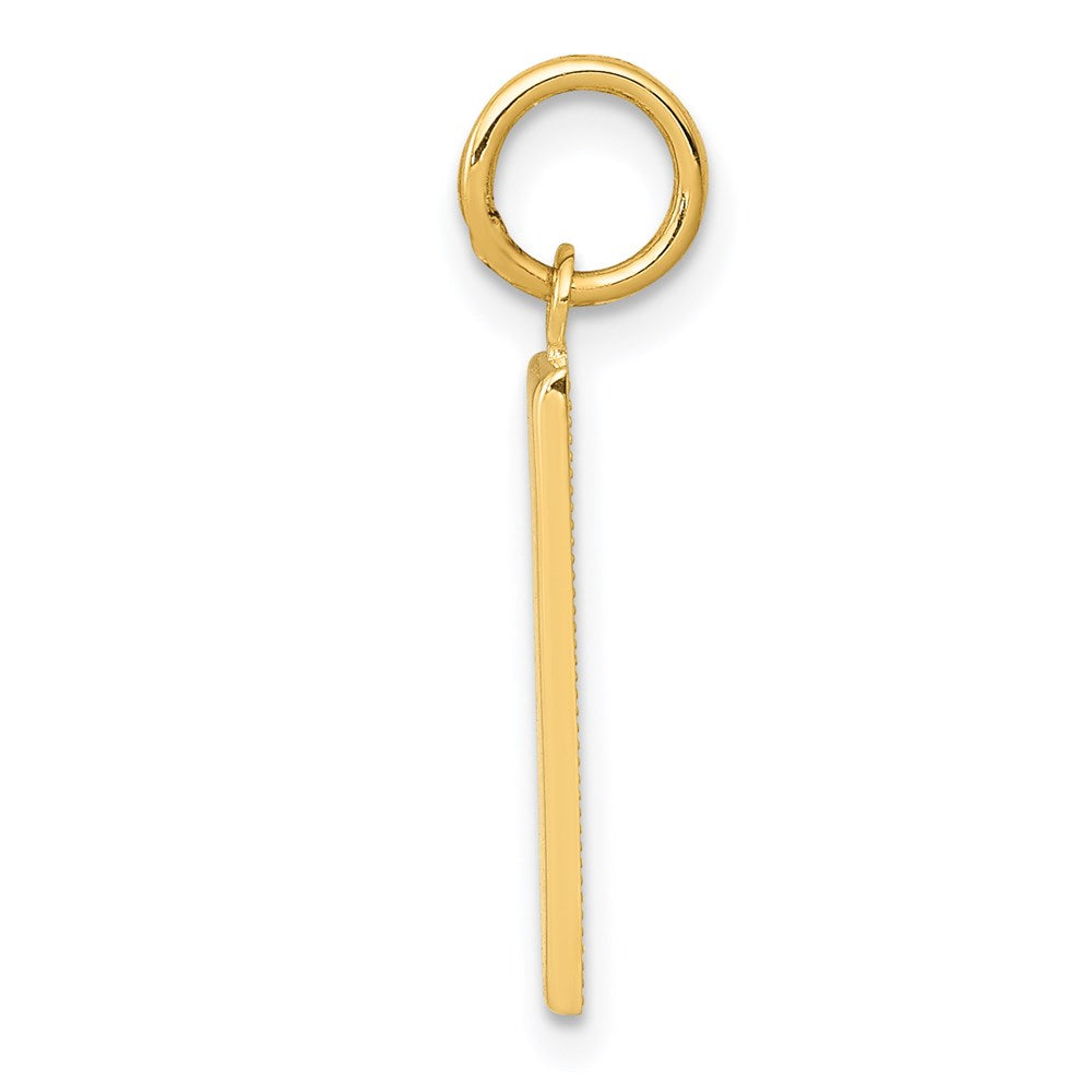 Alternate view of the 14k Yellow Gold, Athletic Collection Medium Polished Number 1 Pendant by The Black Bow Jewelry Co.