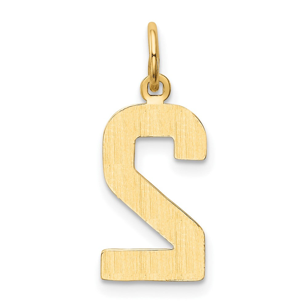 Alternate view of the 14k Yellow Gold, Athletic Collection Medium Polished Number 2 Pendant by The Black Bow Jewelry Co.