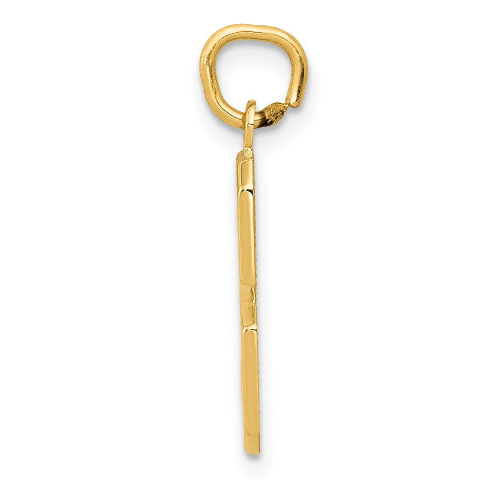 Alternate view of the 14k Yellow Gold, Athletic Collection Medium Polished Number 3 Pendant by The Black Bow Jewelry Co.