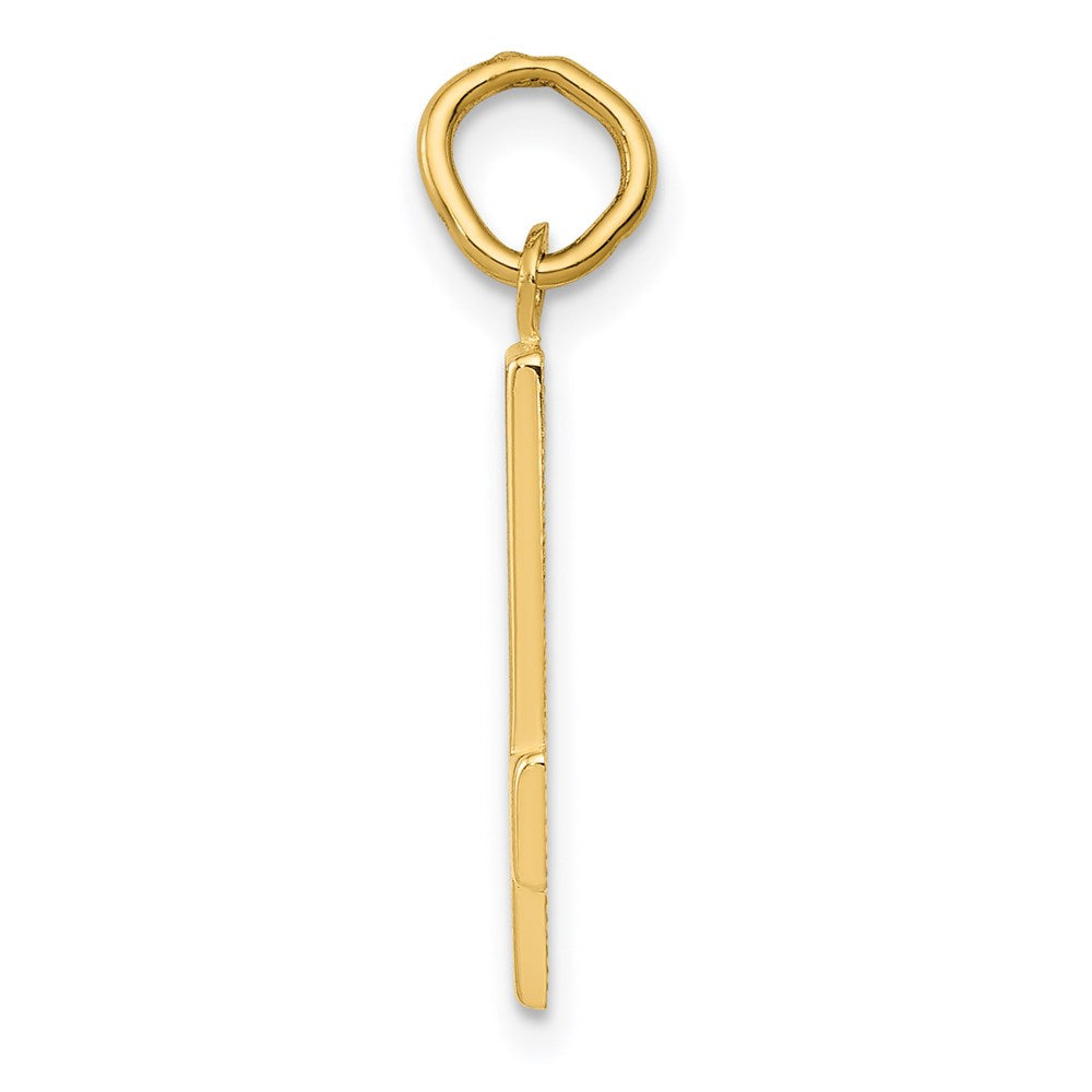 Alternate view of the 14k Yellow Gold, Athletic Collection Medium Polished Number 4 Pendant by The Black Bow Jewelry Co.