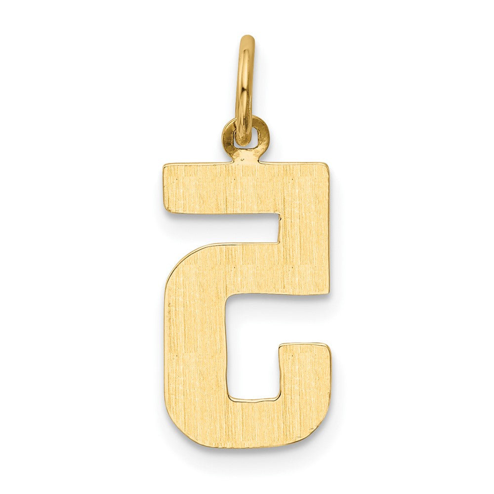Alternate view of the 14k Yellow Gold, Athletic Collection Medium Polished Number 5 Pendant by The Black Bow Jewelry Co.
