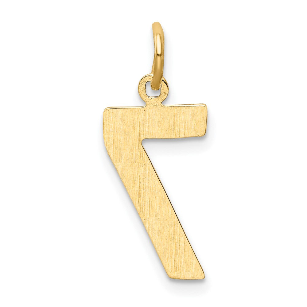 Alternate view of the 14k Yellow Gold, Athletic Collection Medium Polished Number 7 Pendant by The Black Bow Jewelry Co.