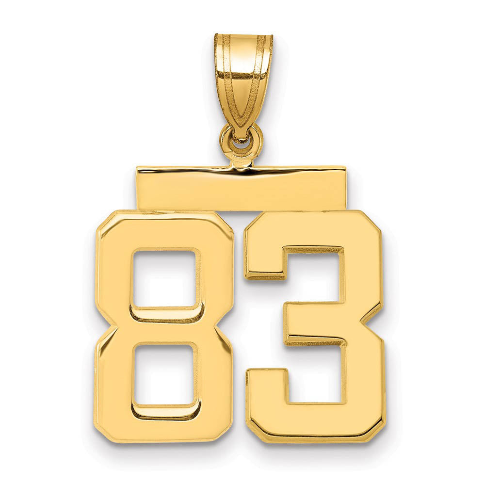 14k Yellow Gold, Athletic Collection Medium Polished Number 83 Pendant ...