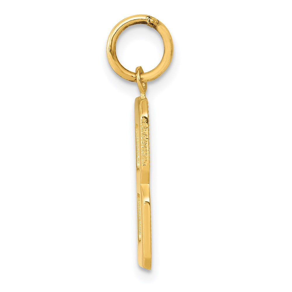 Alternate view of the 14k Yellow Gold, Athletic Collection Medium Polished Number 8 Pendant by The Black Bow Jewelry Co.