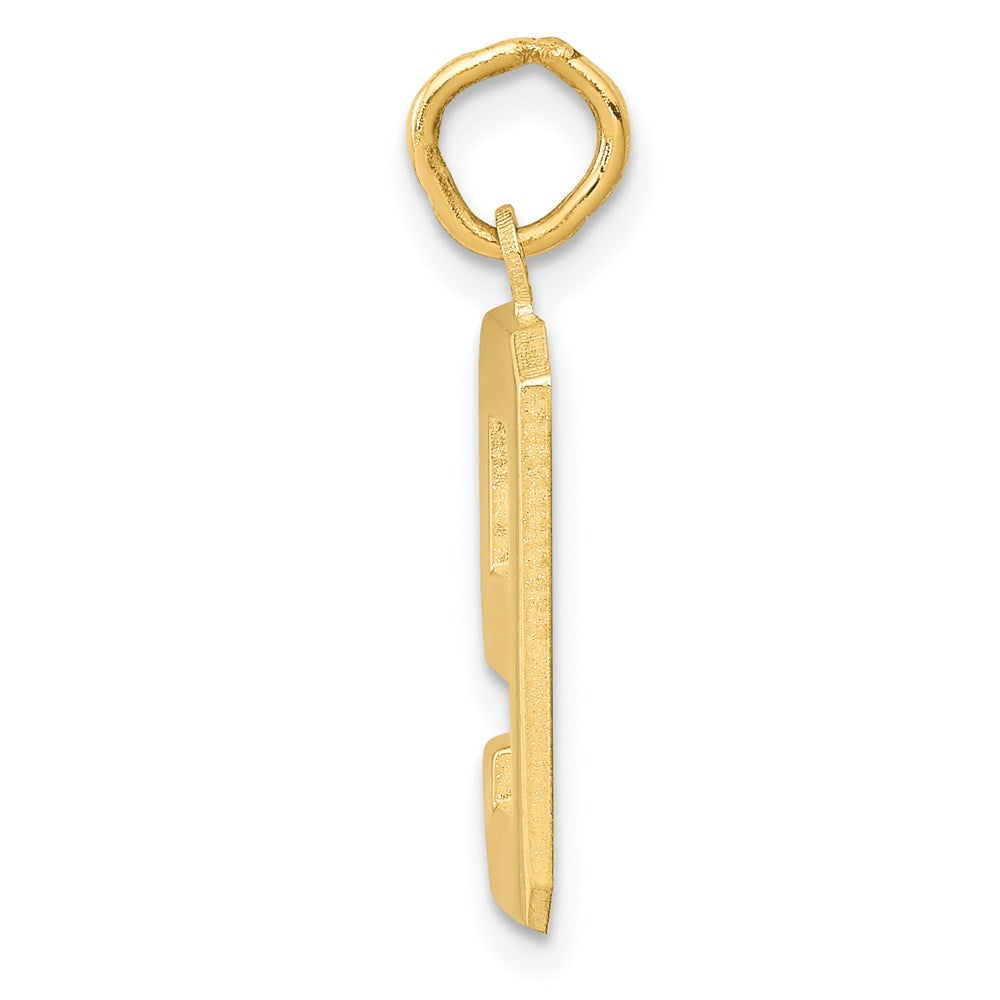 Alternate view of the 14k Yellow Gold, Athletic Collection Medium Polished Number 9 Pendant by The Black Bow Jewelry Co.