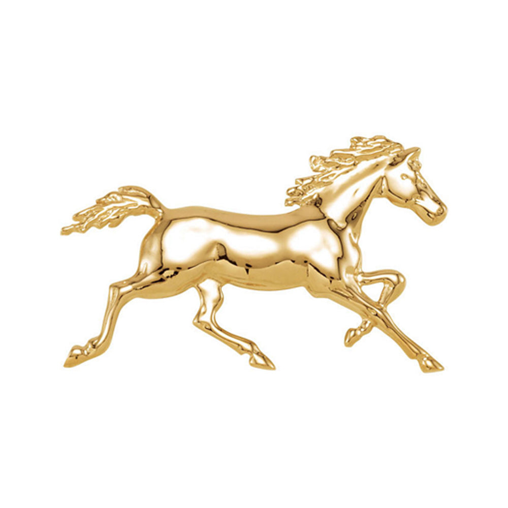 14k Yellow Gold Trotter Horse Pendant, Item P10452 by The Black Bow Jewelry Co.