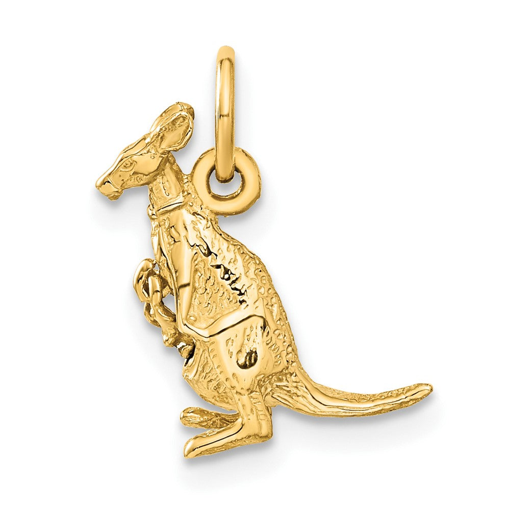 Alternate view of the 14k Yellow Gold 3D Kangaroo with Joey Charm or Pendant by The Black Bow Jewelry Co.
