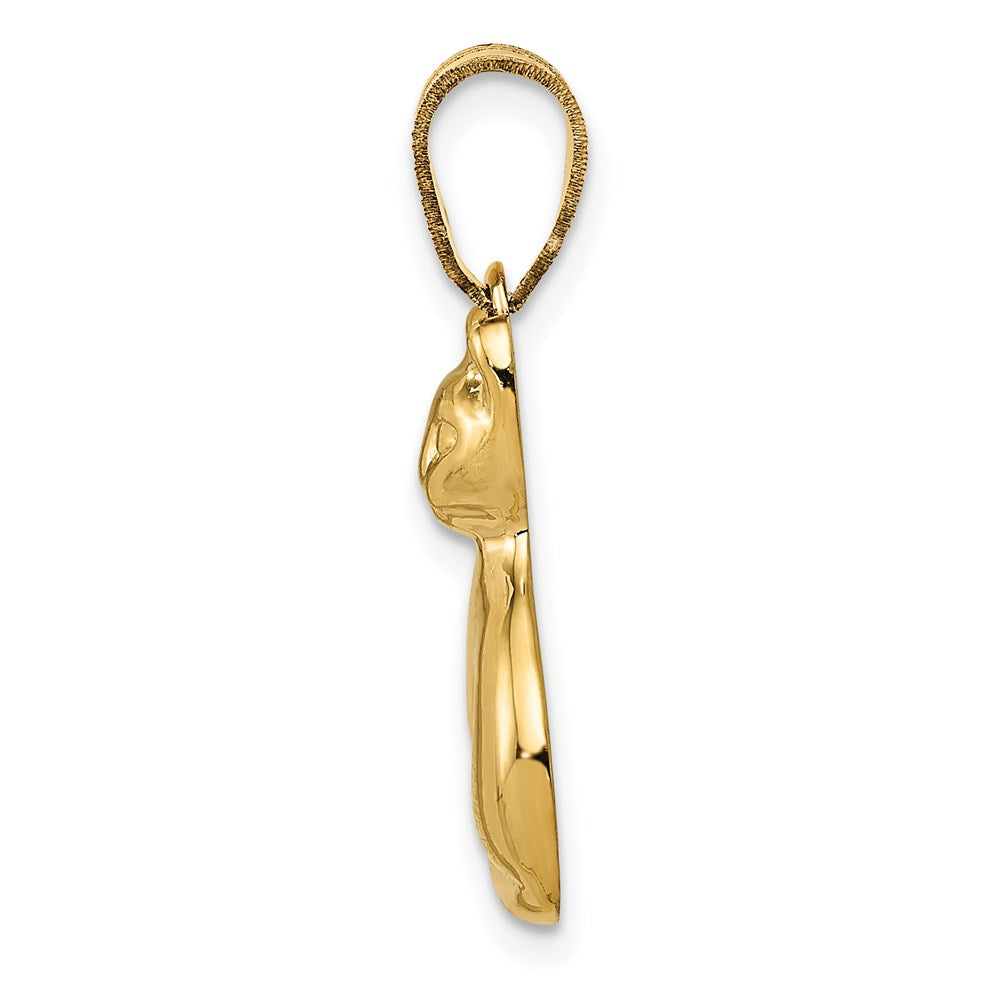 Alternate view of the 14k Yellow Gold Polished Cat Pendant by The Black Bow Jewelry Co.