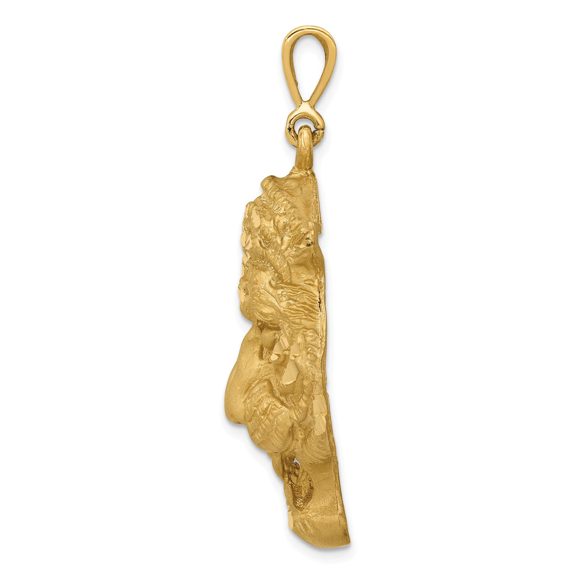 Alternate view of the 14k Yellow Gold Large Tiger&#39;s Head Pendant by The Black Bow Jewelry Co.