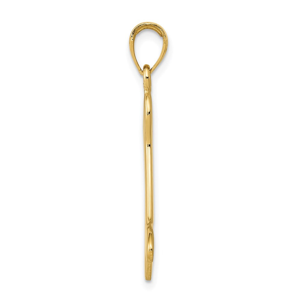 Alternate view of the 14k Yellow Gold Large Polished Dog Bone Pendant by The Black Bow Jewelry Co.