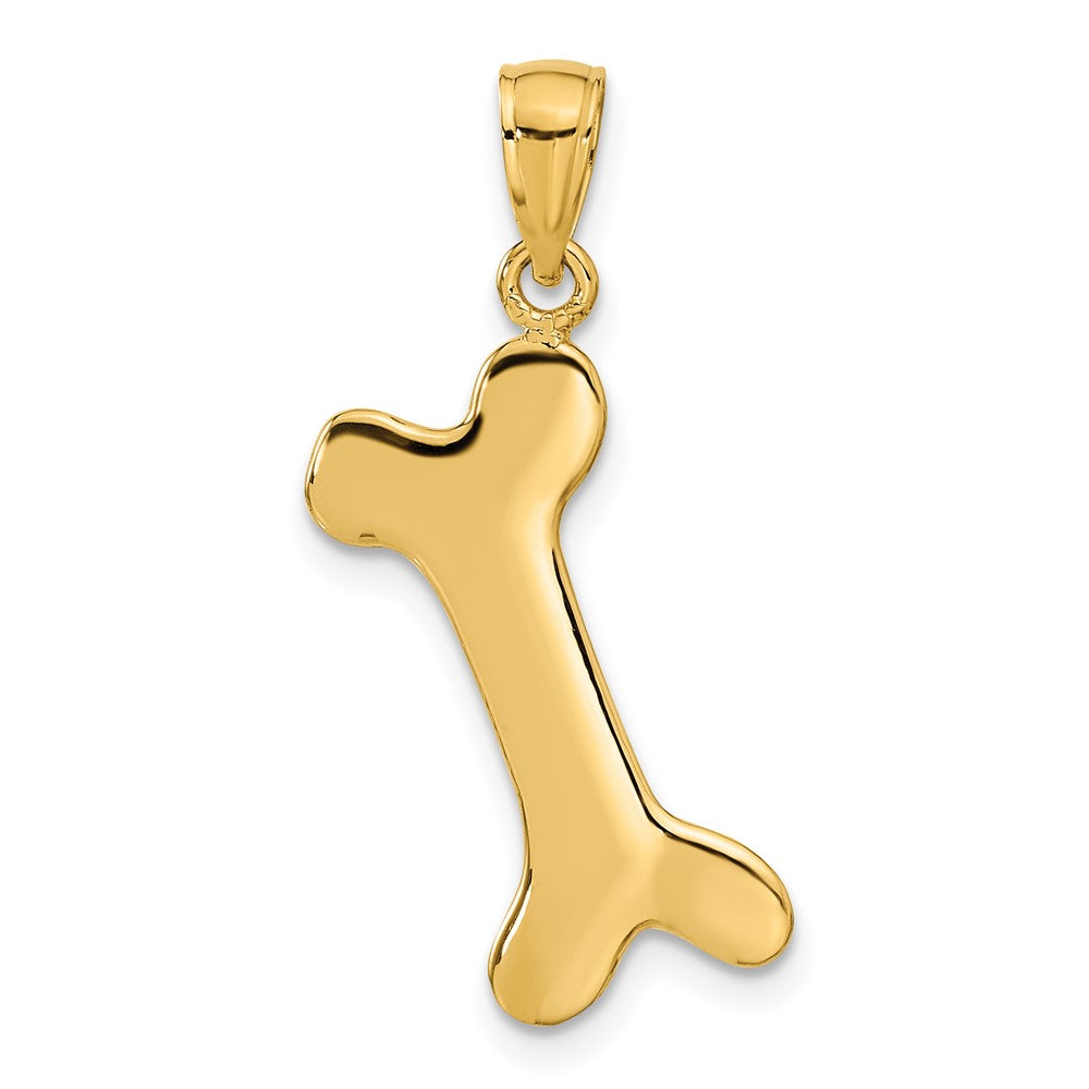 Alternate view of the 14k Yellow Gold Large Polished Dog Bone Pendant by The Black Bow Jewelry Co.