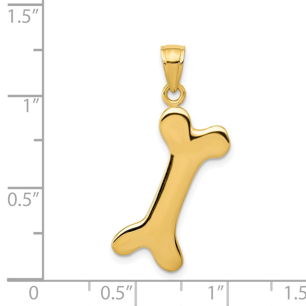 Alternate view of the 14k Yellow Gold Large Polished Dog Bone Pendant by The Black Bow Jewelry Co.