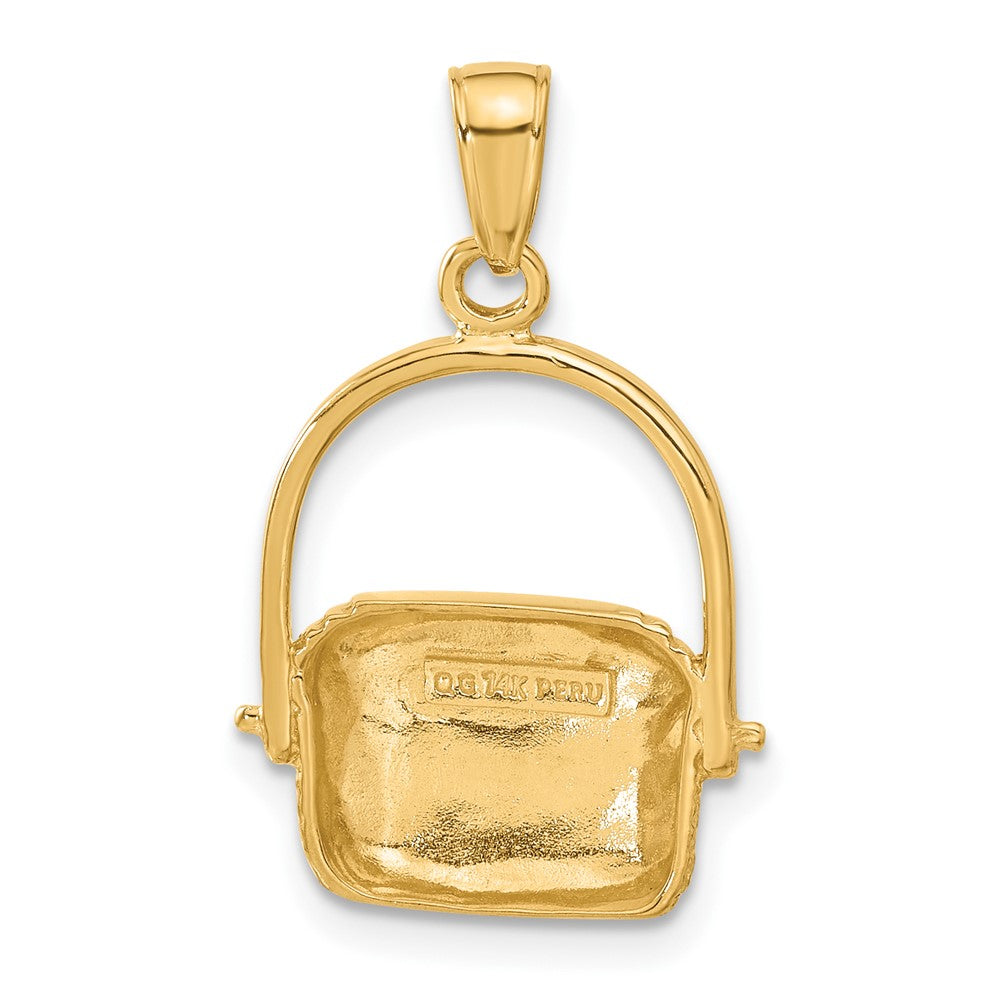 Alternate view of the 14k Yellow Gold Large 2D Nantucket Basket Pendant by The Black Bow Jewelry Co.
