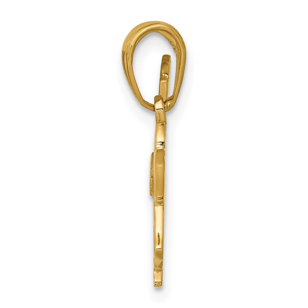 Alternate view of the 14k Yellow Gold Ornate Horse Pendant, 17mm by The Black Bow Jewelry Co.