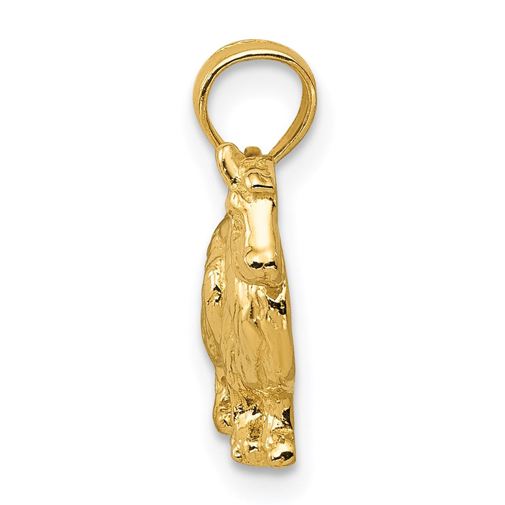 Alternate view of the 14k Yellow Gold Small Textured Collie Pendant by The Black Bow Jewelry Co.