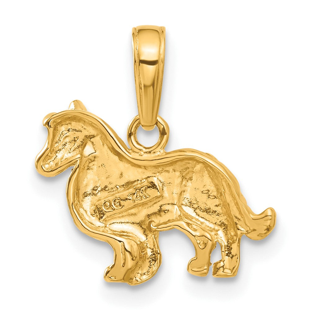 Alternate view of the 14k Yellow Gold Small Textured Collie Pendant by The Black Bow Jewelry Co.