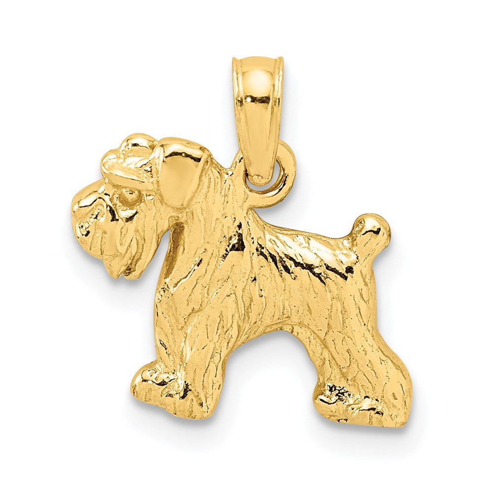14k Yellow Gold 2D Schnauzer Pendant, Item P10532 by The Black Bow Jewelry Co.