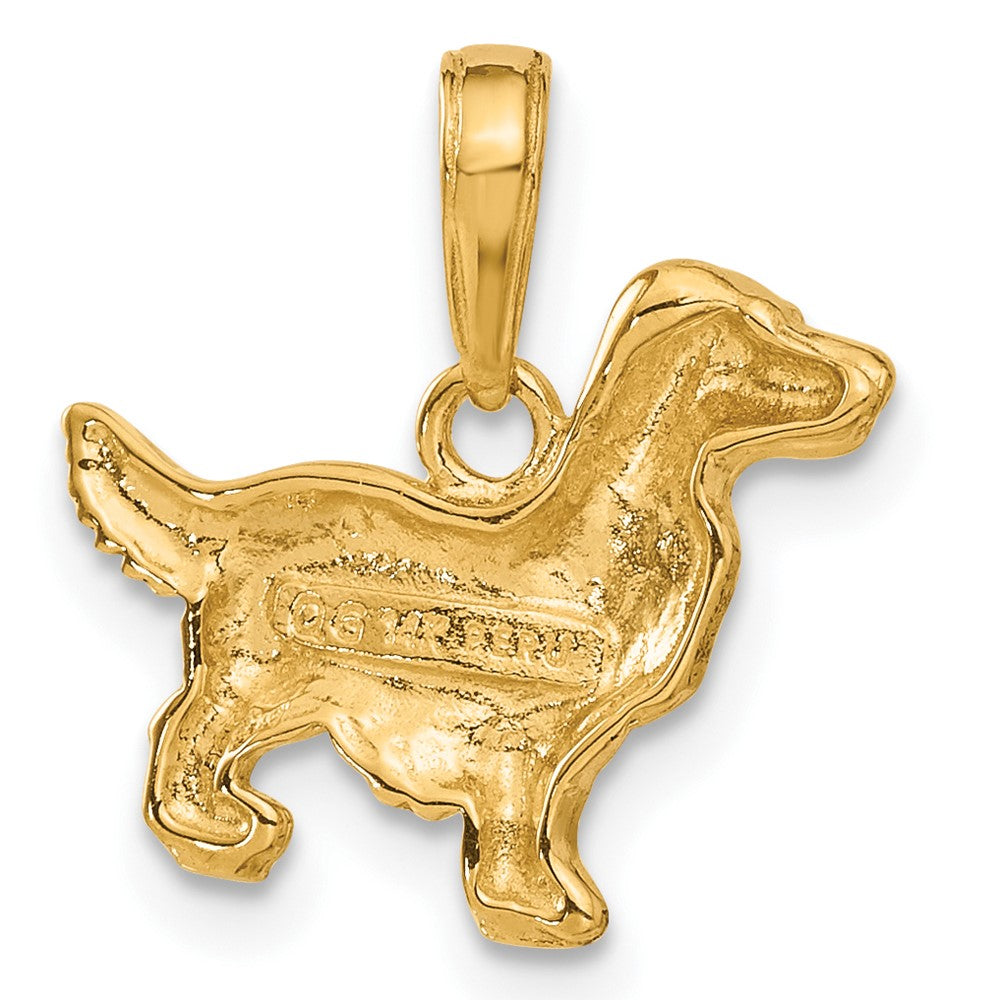 Alternate view of the 14k Yellow Gold Small Springer Spaniel Pendant by The Black Bow Jewelry Co.