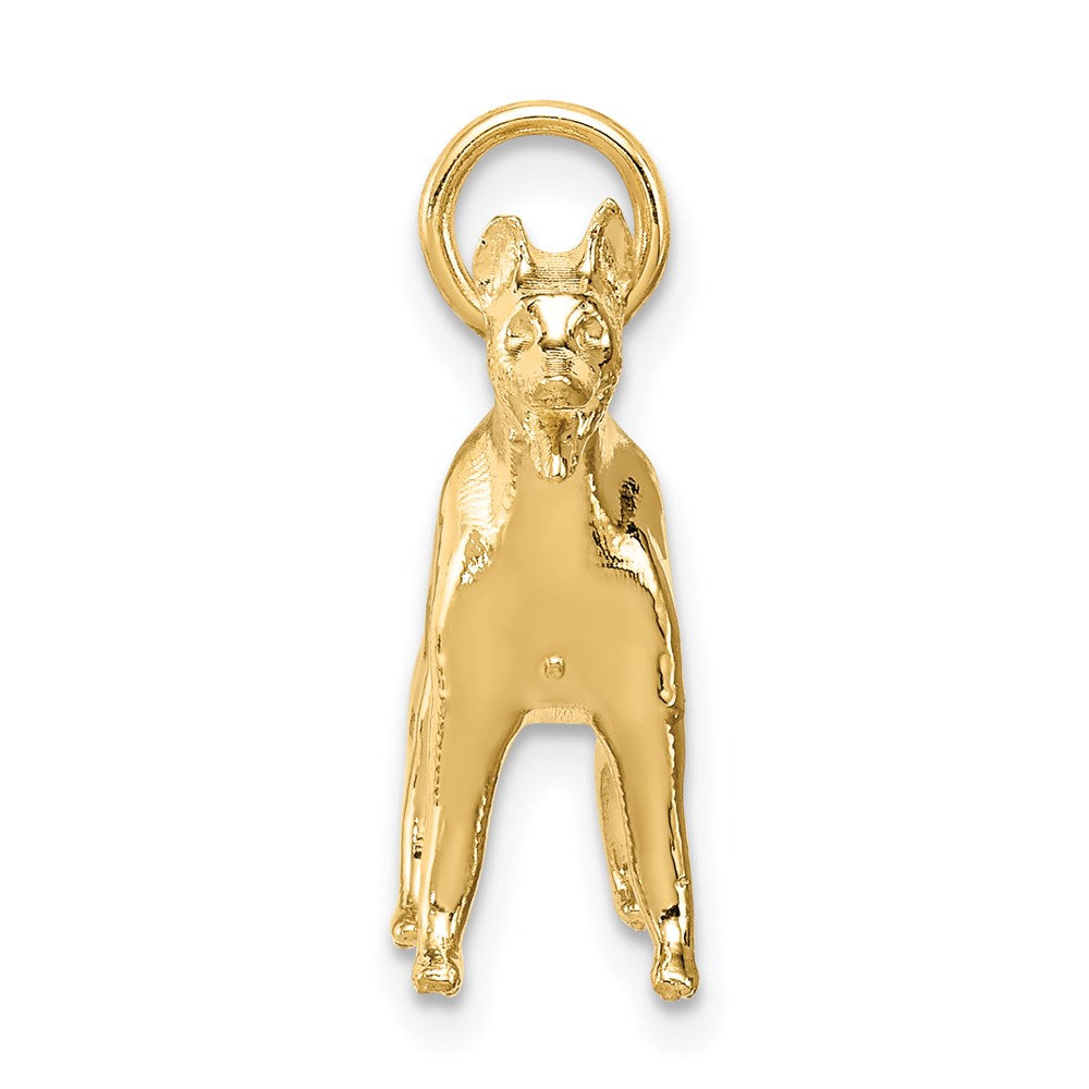 Alternate view of the 14k Yellow Gold 3D German Shepherd Charm or Pendant by The Black Bow Jewelry Co.