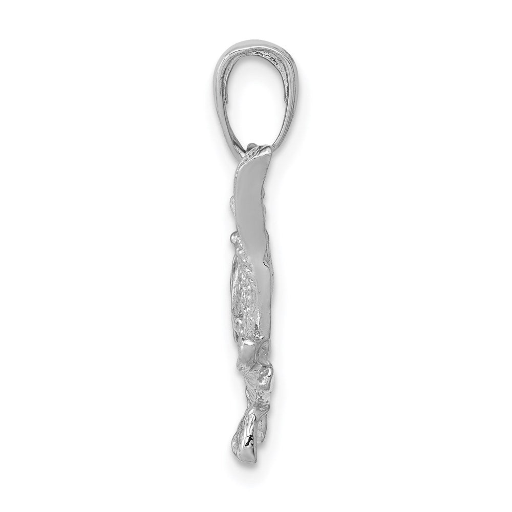 Alternate view of the 14k White Gold Largemouth Bass Pendant by The Black Bow Jewelry Co.