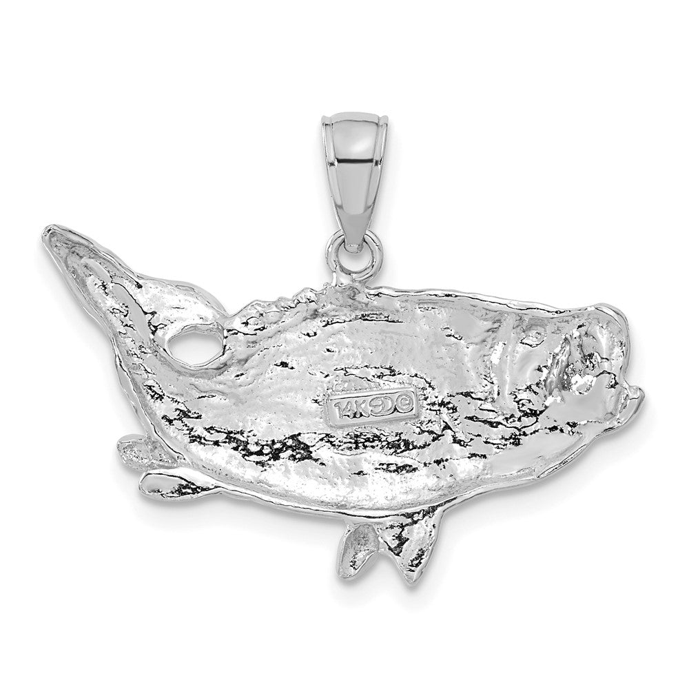 Alternate view of the 14k White Gold Largemouth Bass Pendant by The Black Bow Jewelry Co.