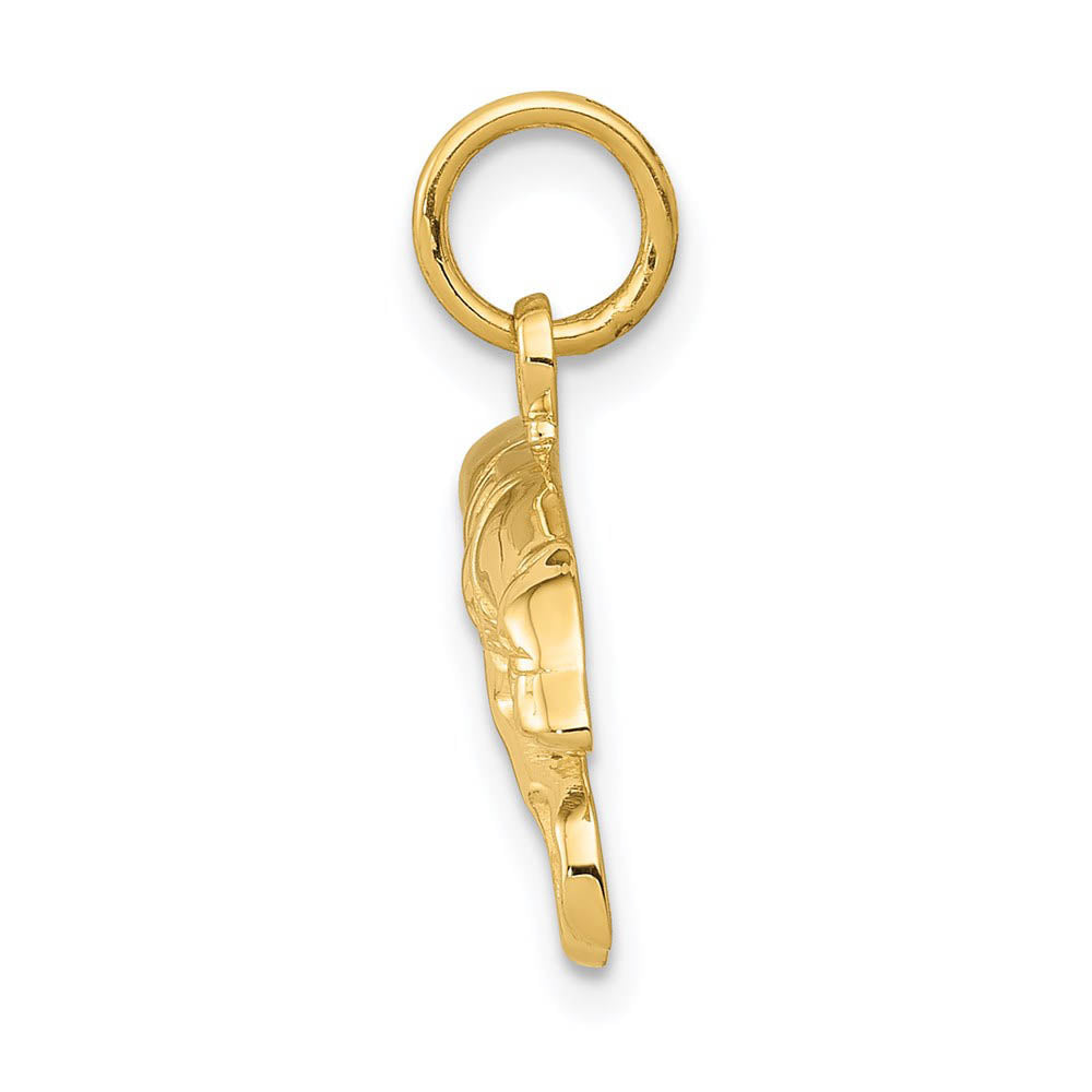 Alternate view of the 14k Yellow Gold 2D Racing Greyhound Pendant by The Black Bow Jewelry Co.