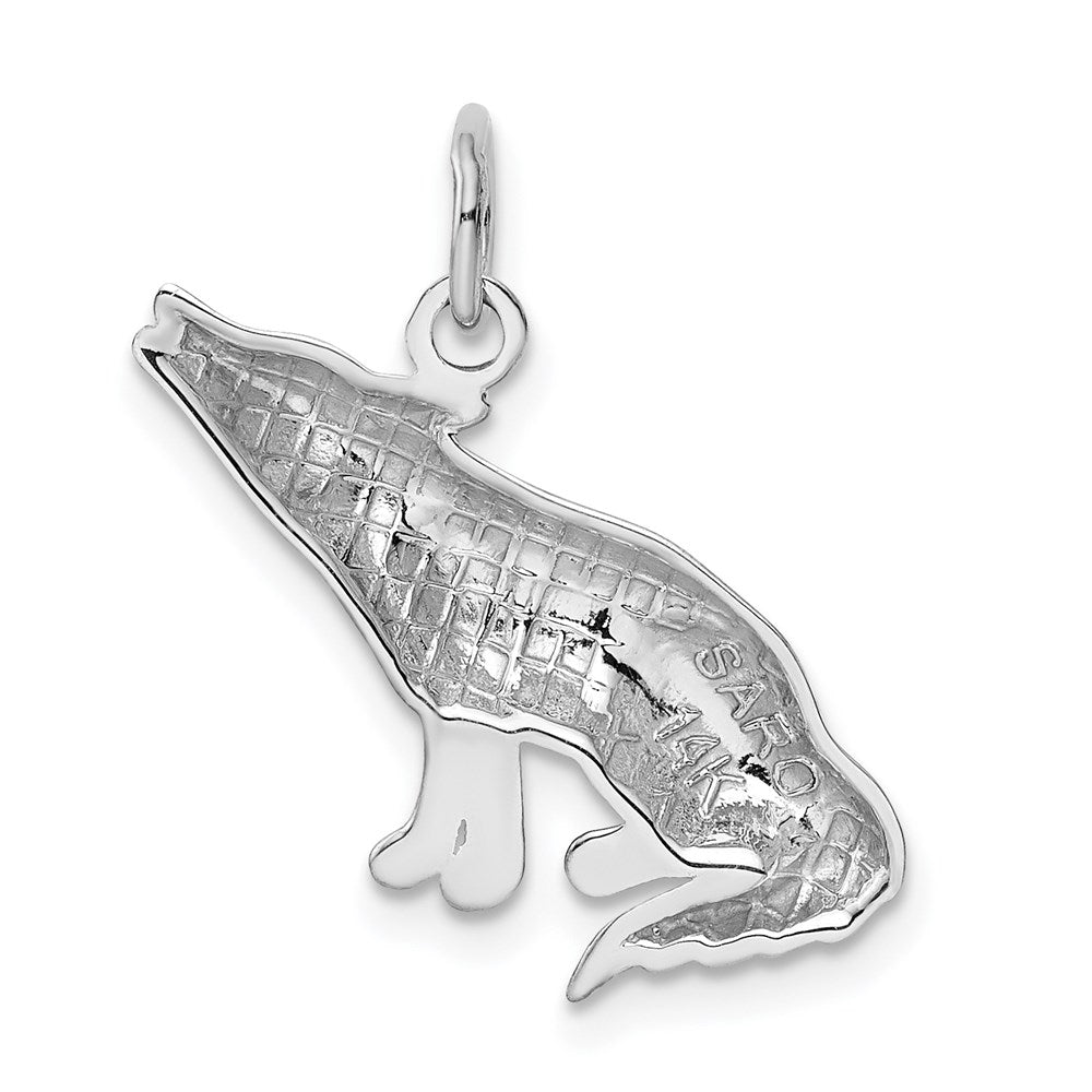 Alternate view of the 14k White Gold Polished Wolf Charm or Pendant by The Black Bow Jewelry Co.