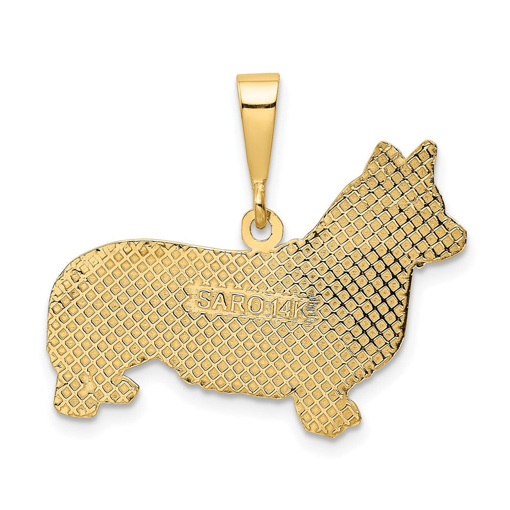 Alternate view of the 14k Yellow Gold Welsh Corgi Dog Pendant by The Black Bow Jewelry Co.